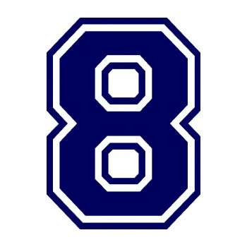 Polep vozidla Startovní číslo 8 typ 4 (23 - tmavě modrá) SAMOLEPKA NA AUTO, NÁLEPKA, FÓLIE, POLEP, TUNING, VLASTNÍ TEXT, TISK, AUTOSAMOLEPKY.cz, POLEPY, OBRÁZEK, LOGO, 3D STICKERS