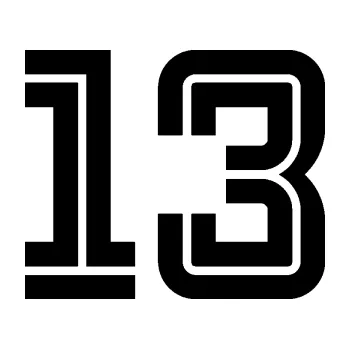 Polep vozidla Startovní číslo 13 typ 7 (01 - černá) SAMOLEPKA NA AUTO, NÁLEPKA, FÓLIE, POLEP, TUNING, VLASTNÍ TEXT, TISK, AUTOSAMOLEPKY.cz, POLEPY, OBRÁZEK, LOGO, 3D STICKERS