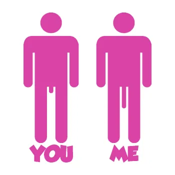 Autodoplněk Samolepka na auto You My tvůj a můj penis (16 - růžová) NÁLEPKA, FÓLIE, POLEPY, TUNING, VLASTNÍ TEXT, TISK, AUTOSAMOLEPKY.cz, SAMOLEPKY, OBRÁZEK, LOGO, VÝROBA, PRODEJ