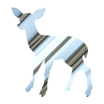 Samolepící dekorace SAMOLEPKA Srneček 001 levá (80 - chrom fólie stříbrná zrcadlová) NA AUTO, NÁLEPKA, FÓLIE, POLEP, TUNING, VLASTNÍ TEXT, TISK, AUTOSAMOLEPKY.cz, POLEPY, OBRÁZEK, LOGO, SAMOLEPKY