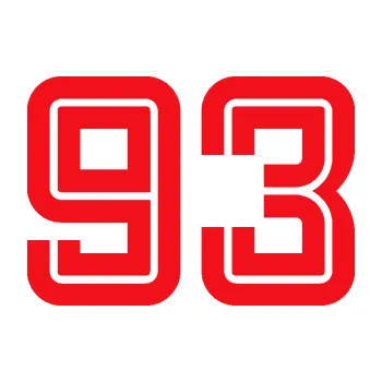 Polep vozidla SAMOLEPKA Startovní číslo 93 typ 7 (10 - červená) NA AUTO, NÁLEPKA, FÓLIE, POLEP, TUNING, VLASTNÍ TEXT, TISK, AUTOSAMOLEPKY.cz, POLEPY, OBRÁZEK, LOGO, SAMOLEPKY