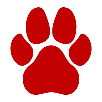 samolepka Tlapka 008 (18 - tmavě červená) SAMOLEPKA NA AUTO, NÁLEPKA, FÓLIE, POLEP, TUNING, VLASTNÍ TEXT, TISK, AUTOSAMOLEPKY.cz, POLEPY, OBRÁZEK, LOGO, 3D STICKERS