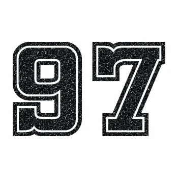 Polep vozidla Startovní číslo 97 typ 5 (85 - Ultra Metalic černá) SAMOLEPKA NA AUTO, NÁLEPKA, FÓLIE, POLEP, TUNING, VLASTNÍ TEXT, TISK, AUTOSAMOLEPKY.cz, POLEPY, OBRÁZEK, LOGO, 3D STICKERS