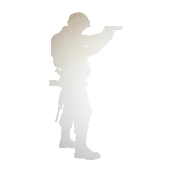 Samolepící dekorace SAMOLEPKA Voják 002 pravá (82 - odrazková reflexní bílá) NA AUTO, NÁLEPKA, FÓLIE, POLEP, TUNING, VLASTNÍ TEXT, TISK, AUTOSAMOLEPKY.cz, POLEPY, OBRÁZEK, LOGO, SAMOLEPKY