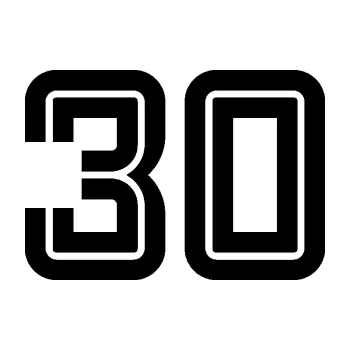 Polep vozidla Startovní číslo 30 typ 7 (01 - černá) SAMOLEPKA NA AUTO, NÁLEPKA, FÓLIE, POLEP, TUNING, VLASTNÍ TEXT, TISK, AUTOSAMOLEPKY.cz, POLEPY, OBRÁZEK, LOGO, 3D STICKERS