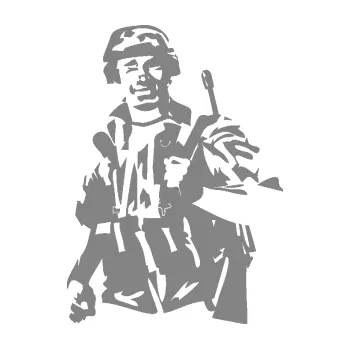 Samolepící dekorace SAMOLEPKA Voják 014 levá (17 - šedá) NA AUTO, NÁLEPKA, FÓLIE, POLEP, TUNING, VLASTNÍ TEXT, TISK, AUTOSAMOLEPKY.cz, POLEPY, OBRÁZEK, LOGO, SAMOLEPKY