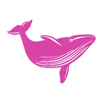 Samolepící dekorace Velryba 002 pravá (16 - růžová) SAMOLEPKA NA AUTO, NÁLEPKA, FÓLIE, POLEP, TUNING, VLASTNÍ TEXT, TISK, AUTOSAMOLEPKY.cz, POLEPY, OBRÁZEK, LOGO, 3D STICKERS