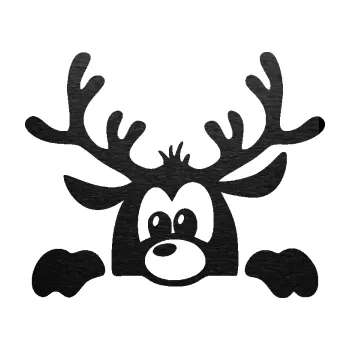 Samolepící dekorace SAMOLEPKA Sob 002 levá vykukuje (63 - škrábaný kov černý) NA AUTO, NÁLEPKA, FÓLIE, POLEP, TUNING, VLASTNÍ TEXT, TISK, AUTOSAMOLEPKY.cz, POLEPY, OBRÁZEK, LOGO, SAMOLEPKY