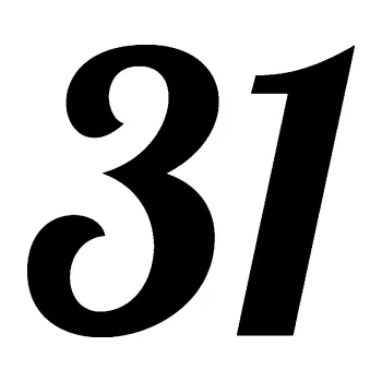 Polep vozidla Startovní číslo 31 typ 3 (01 - černá) SAMOLEPKA NA AUTO, NÁLEPKA, FÓLIE, POLEP, TUNING, VLASTNÍ TEXT, TISK, AUTOSAMOLEPKY.cz, POLEPY, OBRÁZEK, LOGO, 3D STICKERS