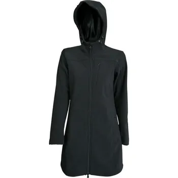 Pánská softshellová bunda 0707 Bunda dámská softshell dlouhá - kabát - black - S