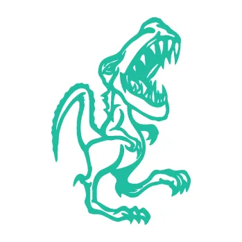 Samolepící dekorace Tyrannosaurus rex 002 pravá (25 - tyrkysová) SAMOLEPKA NA AUTO, NÁLEPKA, FÓLIE, POLEP, TUNING, VLASTNÍ TEXT, TISK, AUTOSAMOLEPKY.cz, POLEPY, OBRÁZEK, LOGO, 3D STICKERS