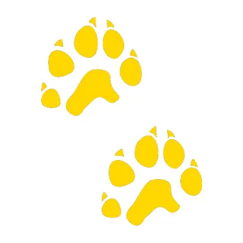 samolepka Tlapky 003 (13 - jasně žlutá) SAMOLEPKA NA AUTO, NÁLEPKA, FÓLIE, POLEP, TUNING, VLASTNÍ TEXT, TISK, AUTOSAMOLEPKY.cz, POLEPY, OBRÁZEK, LOGO, 3D STICKERS