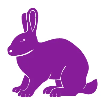 Samolepící dekorace SAMOLEPKA Zajíc 001 levá (14 - fialová) NA AUTO, NÁLEPKA, FÓLIE, POLEP, TUNING, VLASTNÍ TEXT, TISK, AUTOSAMOLEPKY.cz, POLEPY, OBRÁZEK, LOGO, SAMOLEPKY
