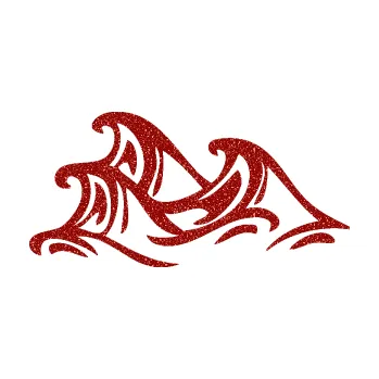 Samolepící dekorace Vlny 005 levá moře (86 - Ultra Metalic červená) SAMOLEPKA NA AUTO, NÁLEPKA, FÓLIE, POLEP, TUNING, VLASTNÍ TEXT, TISK, AUTOSAMOLEPKY.cz, POLEPY, OBRÁZEK, LOGO, 3D STICKERS