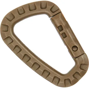 Plastová karabina TacLink COYOTE (Vysoce odolná polymerová karabina typu TacLink, určená především k uchycení výstroje, navržena jako levnejší a lehčí alternativa než tradiční kovová karabina.)