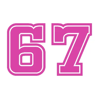 Polep vozidla SAMOLEPKA Startovní číslo 67 typ 5 (16 - růžová) NA AUTO, NÁLEPKA, FÓLIE, POLEP, TUNING, VLASTNÍ TEXT, TISK, AUTOSAMOLEPKY.cz, POLEPY, OBRÁZEK, LOGO, SAMOLEPKY