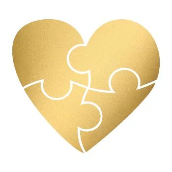 Samolepící dekorace Srdíčko 018 pravá puzzle (43 - zlatá metalíza) SAMOLEPKA NA AUTO, NÁLEPKA, FÓLIE, POLEP, TUNING, VLASTNÍ TEXT, TISK, AUTOSAMOLEPKY.cz, POLEPY, OBRÁZEK, LOGO, 3D STICKERS