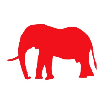 Samolepící dekorace SAMOLEPKA Slon 001 levá (10 - červená) NA AUTO, NÁLEPKA, FÓLIE, POLEP, TUNING, VLASTNÍ TEXT, TISK, AUTOSAMOLEPKY.cz, POLEPY, OBRÁZEK, LOGO, SAMOLEPKY