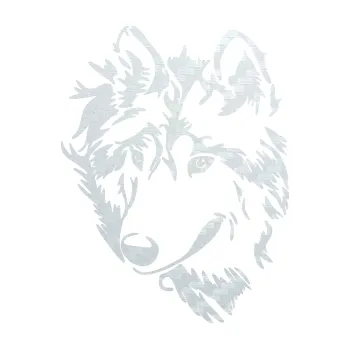 Polep vozidla SAMOLEPKA Vlk 009 levá hlava (51 - 3D karbon bílý) NA AUTO, NÁLEPKA, FÓLIE, POLEP, TUNING, VLASTNÍ TEXT, TISK, AUTOSAMOLEPKY.cz, POLEPY, OBRÁZEK, LOGO, SAMOLEPKY