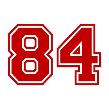 Polep vozidla Startovní číslo 84 typ 4 (18 - tmavě červená) SAMOLEPKA NA AUTO, NÁLEPKA, FÓLIE, POLEP, TUNING, VLASTNÍ TEXT, TISK, AUTOSAMOLEPKY.cz, POLEPY, OBRÁZEK, LOGO, 3D STICKERS