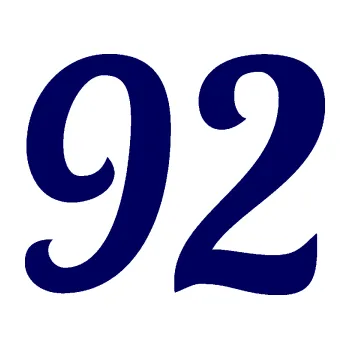 Polep vozidla Startovní číslo 92 typ 3 (23 - tmavě modrá) SAMOLEPKA NA AUTO, NÁLEPKA, FÓLIE, POLEP, TUNING, VLASTNÍ TEXT, TISK, AUTOSAMOLEPKY.cz, POLEPY, OBRÁZEK, LOGO, 3D STICKERS