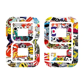 Polep vozidla Startovní číslo 89 typ 7 (83 - Sticker bomb) SAMOLEPKA NA AUTO, NÁLEPKA, FÓLIE, POLEP, TUNING, VLASTNÍ TEXT, TISK, AUTOSAMOLEPKY.cz, POLEPY, OBRÁZEK, LOGO, 3D STICKERS