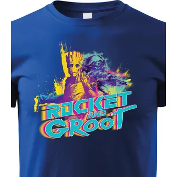 Chlapecké tričko Dětské tričko Groot a Rocket, Barva Modrá, Velikost 110 cm/4 roky, Canvas Dětské tričko Bezvatriko.cz 2351