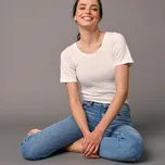 Sada 2 triček s krátkými rukávy, z bavlny s jemným žebrováním bílá 50