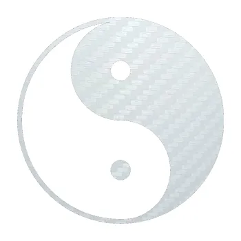 samolepka Yin yang - logo JIN a JANG (51 - 3D karbon bílý) SAMOLEPKA NA AUTO, NÁLEPKA, FÓLIE, POLEP, TUNING, VLASTNÍ TEXT, TISK, AUTOSAMOLEPKY.cz, POLEPY, OBRÁZEK, LOGO, 3D STICKERS