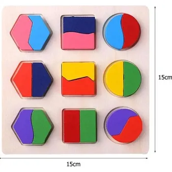 Dřevěná hračka Puzzle pro děti | dřevěná skládačka - barva je posílána náhodně - Model C