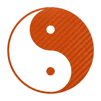 samolepka Yin yang - logo JIN a JANG (54 - 3D karbon oranžový) SAMOLEPKA NA AUTO, NÁLEPKA, FÓLIE, POLEP, TUNING, VLASTNÍ TEXT, TISK, AUTOSAMOLEPKY.cz, POLEPY, OBRÁZEK, LOGO, 3D STICKERS