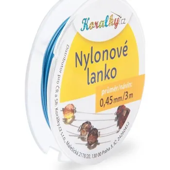 Korálek Nylonové lanko 0,45 mm/3m pastelově modré č. 10