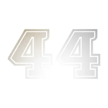 Polep vozidla SAMOLEPKA Startovní číslo 44 typ 5 (82 - odrazková reflexní bílá) NA AUTO, NÁLEPKA, FÓLIE, POLEP, TUNING, VLASTNÍ TEXT, TISK, AUTOSAMOLEPKY.cz, POLEPY, OBRÁZEK, LOGO, SAMOLEPKY