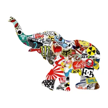 Samolepící dekorace Slon 022 levá (83 - Sticker bomb) SAMOLEPKA NA AUTO, NÁLEPKA, FÓLIE, POLEP, TUNING, VLASTNÍ TEXT, TISK, AUTOSAMOLEPKY.cz, POLEPY, OBRÁZEK, LOGO, 3D STICKERS