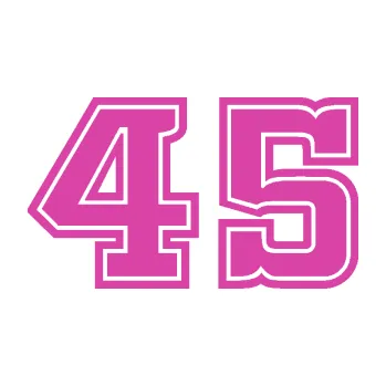 Polep vozidla SAMOLEPKA Startovní číslo 45 typ 5 (16 - růžová) NA AUTO, NÁLEPKA, FÓLIE, POLEP, TUNING, VLASTNÍ TEXT, TISK, AUTOSAMOLEPKY.cz, POLEPY, OBRÁZEK, LOGO, SAMOLEPKY