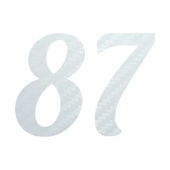 Polep vozidla Startovní číslo 87 typ 3 (51 - 3D karbon bílý) SAMOLEPKA NA AUTO, NÁLEPKA, FÓLIE, POLEP, TUNING, VLASTNÍ TEXT, TISK, AUTOSAMOLEPKY.cz, POLEPY, OBRÁZEK, LOGO, 3D STICKERS