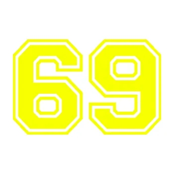 Polep vozidla Startovní číslo 69 typ 4 (70 - Fluorescentní žlutá) SAMOLEPKA NA AUTO, NÁLEPKA, FÓLIE, POLEP, TUNING, VLASTNÍ TEXT, TISK, AUTOSAMOLEPKY.cz, POLEPY, OBRÁZEK, LOGO, 3D STICKERS