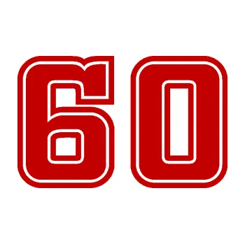 Polep vozidla Startovní číslo 60 typ 5 (18 - tmavě červená) SAMOLEPKA NA AUTO, NÁLEPKA, FÓLIE, POLEP, TUNING, VLASTNÍ TEXT, TISK, AUTOSAMOLEPKY.cz, POLEPY, OBRÁZEK, LOGO, 3D STICKERS