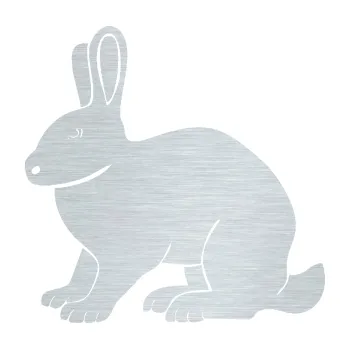 Samolepící dekorace Zajíc 001 levá (61 - škrábaný hliník) SAMOLEPKA NA AUTO, NÁLEPKA, FÓLIE, POLEP, TUNING, VLASTNÍ TEXT, TISK, AUTOSAMOLEPKY.cz, POLEPY, OBRÁZEK, LOGO, 3D STICKERS