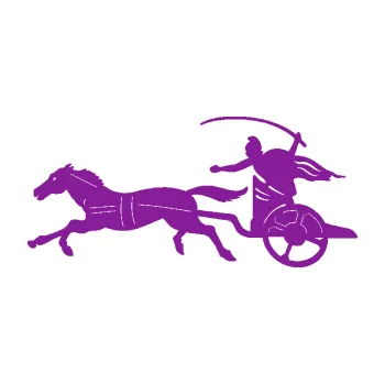 Samolepící dekorace SAMOLEPKA Sparťanský bojovník 001 levá bojový vůz s koněm (14 - fialová) NA AUTO, NÁLEPKA, FÓLIE, POLEP, TUNING, VLASTNÍ TEXT, TISK, AUTOSAMOLEPKY.cz, POLEPY, OBRÁZEK, LOGO, SAMOLEPKY