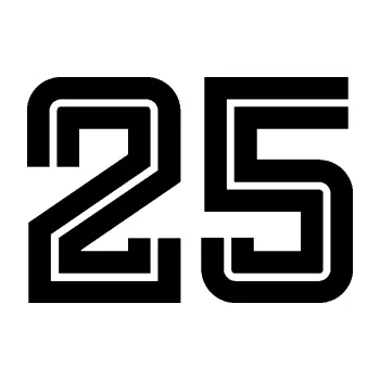 Polep vozidla Startovní číslo 25 typ 7 (01 - černá) SAMOLEPKA NA AUTO, NÁLEPKA, FÓLIE, POLEP, TUNING, VLASTNÍ TEXT, TISK, AUTOSAMOLEPKY.cz, POLEPY, OBRÁZEK, LOGO, 3D STICKERS