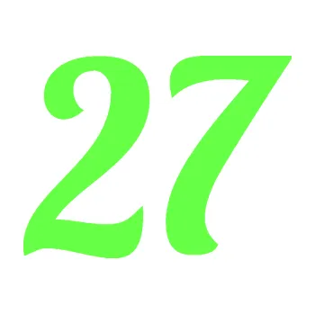 Polep vozidla Startovní číslo 27 typ 3 (71 - Fluorescentní zelená) SAMOLEPKA NA AUTO, NÁLEPKA, FÓLIE, POLEP, TUNING, VLASTNÍ TEXT, TISK, AUTOSAMOLEPKY.cz, POLEPY, OBRÁZEK, LOGO, 3D STICKERS