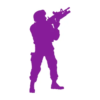 Samolepící dekorace Voják 004 pravá (14 - fialová) SAMOLEPKA NA AUTO, NÁLEPKA, FÓLIE, POLEP, TUNING, VLASTNÍ TEXT, TISK, AUTOSAMOLEPKY.cz, POLEPY, OBRÁZEK, LOGO, 3D STICKERS