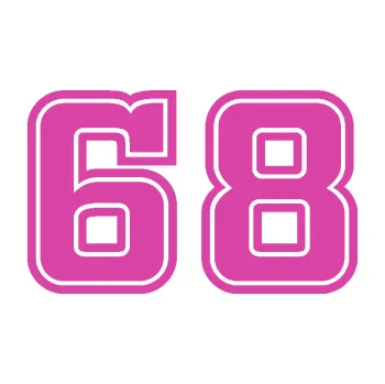 Polep vozidla SAMOLEPKA Startovní číslo 68 typ 5 (16 - růžová) NA AUTO, NÁLEPKA, FÓLIE, POLEP, TUNING, VLASTNÍ TEXT, TISK, AUTOSAMOLEPKY.cz, POLEPY, OBRÁZEK, LOGO, SAMOLEPKY