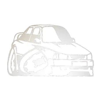 Polep vozidla SAMOLEPKA Škoda 130 karikatura pravá (82 - odrazková reflexní bílá) NA AUTO, NÁLEPKA, FÓLIE, POLEP, TUNING, VLASTNÍ TEXT, TISK, AUTOSAMOLEPKY.cz, POLEPY, OBRÁZEK, LOGO, SAMOLEPKY