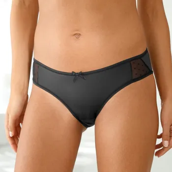 Kalhotky Sada 2 kalhotek midi z mikrovlákna a tylu černá 34/36