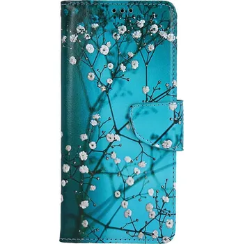 Pouzdro na mobilní telefon Pouzdro Xiaomi Redmi 12 knížkové Modré s květy (kryt neboli obal na Xiaomi Redmi 12)