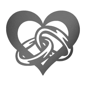 Samolepící dekorace Snubní prstýnky v srdíčku levá (41 - grafitová metalíza) SAMOLEPKA NA AUTO, NÁLEPKA, FÓLIE, POLEP, TUNING, VLASTNÍ TEXT, TISK, AUTOSAMOLEPKY.cz, POLEPY, OBRÁZEK, LOGO, 3D STICKERS