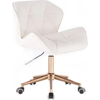 LuxuryForm DESIGN Kosmetická židle MILANO na zlaté podstavě s kolečky - bílá