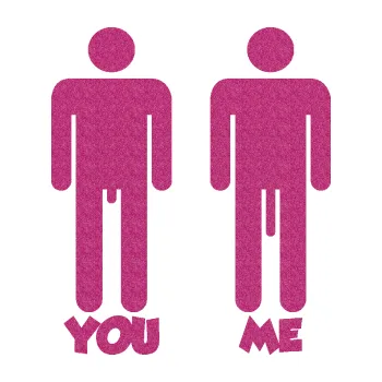 Samolepicí dekorace na vozidlo You My tvůj a můj penis (90 - Ultra Metalic růžová) SAMOLEPKA NA AUTO, NÁLEPKA, FÓLIE, POLEP, TUNING, VLASTNÍ TEXT, TISK, AUTOSAMOLEPKY.cz, POLEPY, OBRÁZEK, LOGO, 3D STICKERS